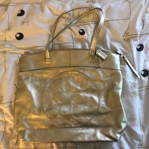 Coach Laura Gold Leather Tote NWT Metallic